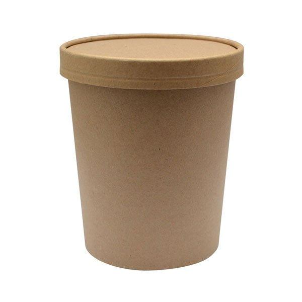 1000 ml Kraft bowl with lid - EcoPakOnline