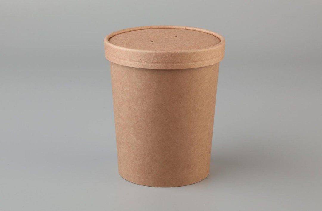 1000 ml Kraft bowl with lid - EcoPakOnline