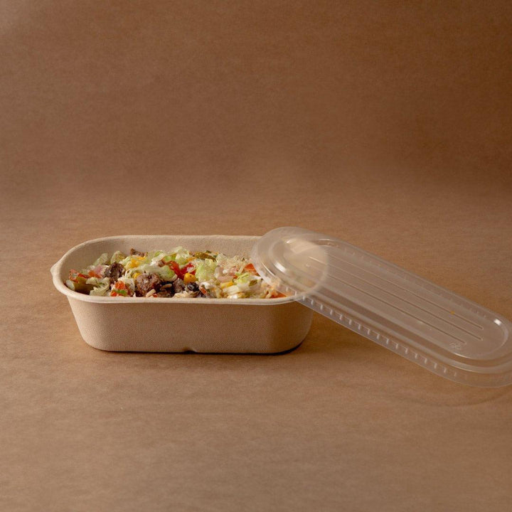 1000ml Bagasse bowl with lid - EcoPakOnline