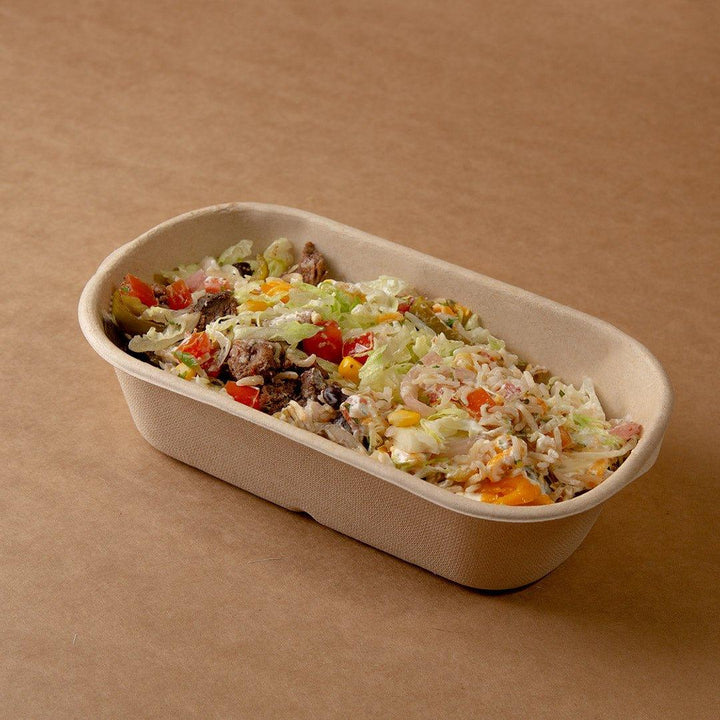 1000ml Bagasse bowl with lid - EcoPakOnline