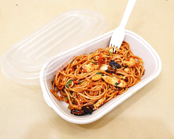 1000ml Bagasse bowl with lid - EcoPakOnline