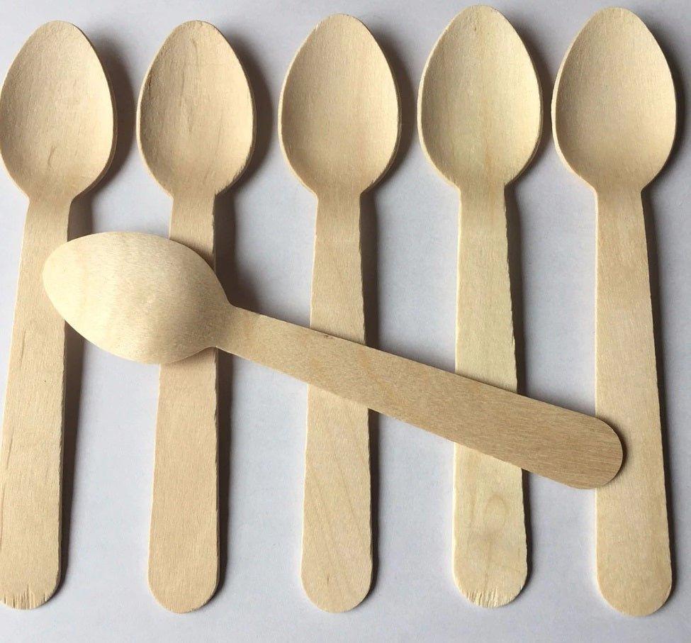 140mm birchwood spoon - EcoPakOnline