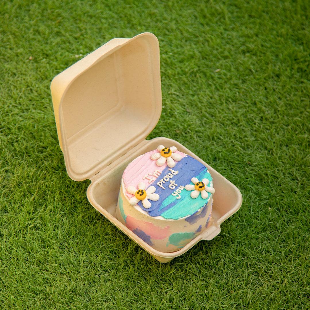 EcoPakOnline Bagasse Bento cake box/ Lunch box