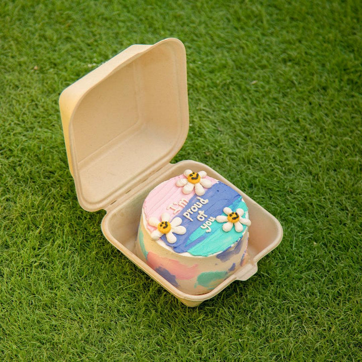 EcoPakOnline Bagasse Bento cake box/ Lunch box