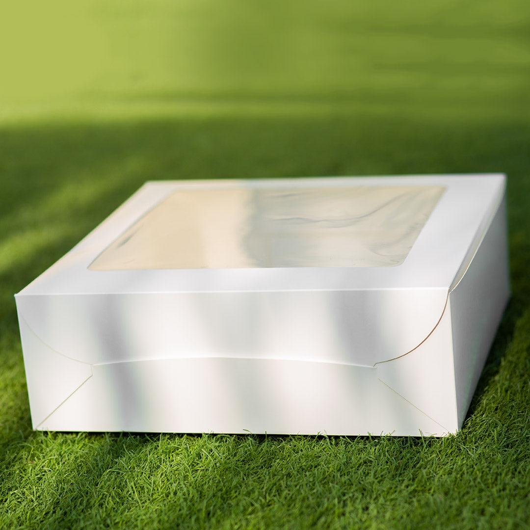 EcoPakOnline White cake box 12x12x4 inches for cakes/tarts