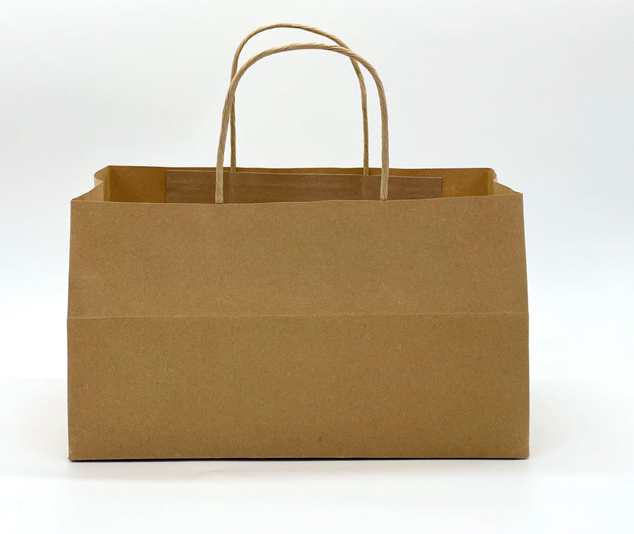 EcoPakOnline Kraft bakery bag 10x6.5x6 inches with twisted rope handle