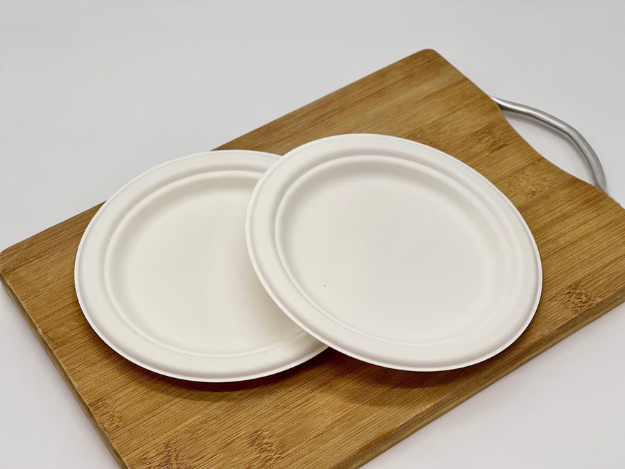 EcoPakOnline Bagasse 6 inch plate for Parties/ Celebrations