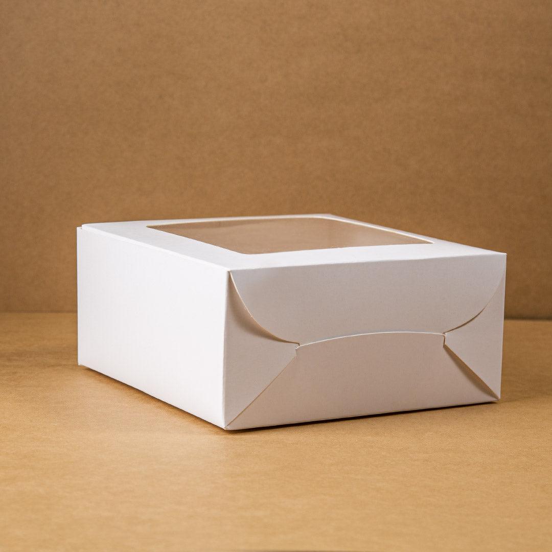 EcoPakOnline White cake box 8.5x8.5x4 inches for cakes/tarts